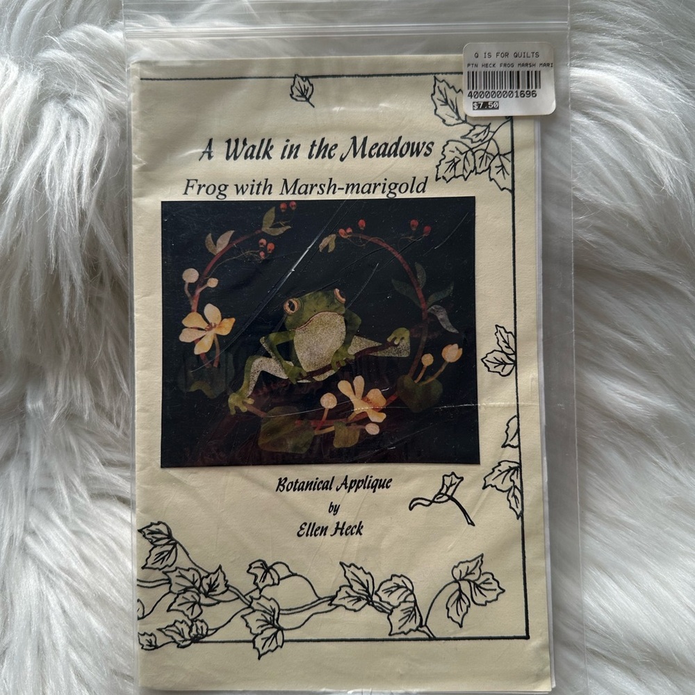 Vintage 90’s Botanical Frog Appliqué Stencil and directions